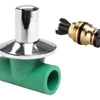 Llave de Paso C/ Vastago Bronce y Campana Cromada Med 20